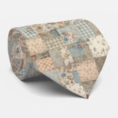 Erinnerungs-Patchwork-Quilt mit versteckter Nachri Krawatte (Gerollt)