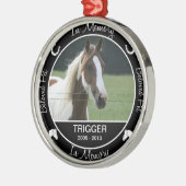 Erinnerungs- Verlust des Pferds - Silbernes Ornament (Links)