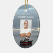 Erinnerungsandenken Fischerboot Fischer Keramik Ornament (Links)