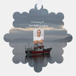 Erinnerungsandenken Fischerboot Fischer Ornament Karte