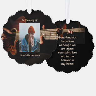 Erinnerungsandenken Gedenken Musik Gitarre Ornament Karte