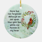Erinnerungsandenken Kardinalvogel Keramik Ornament (Hinten)