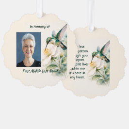 Erinnerungsandenken Kolibri Weiße Blumen Ornament Karte