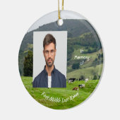 Erinnerungsandenken Rinderfarm Landschaft  Keramik Ornament (Links)