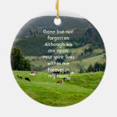 Erinnerungsandenken Rinderfarm Landschaft  Keramik Ornament (Hinten)