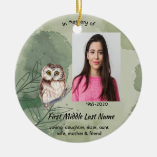 Erinnerungsandenken Süße Eule Vogel Keramik Ornament