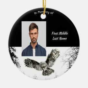 Erinnerungsandenken Wasserfarben-Eule Vogel Keramik Ornament