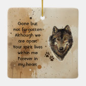Erinnerungsandenken Wolf Wölfe Tier Keramikornament (Rückseite)