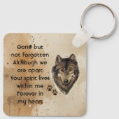 Erinnerungsandenken Wolf Wölfe Tier Schlüsselanhänger (Rückseite)