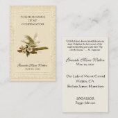 Erinnerungsbestätigung Gold Dove Cross Lily Lace Visitenkarte (Vorne/Hinten)