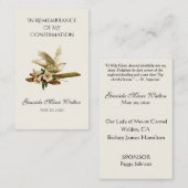 Erinnerungsbestätigung Gold Dove Cross Lily Visitenkarte (Vorne/Hinten)