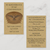 Erinnerungsbestätigung Gold Dove Holy Card - Visitenkarte (Vorne/Hinten)