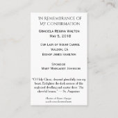 Erinnerungsbestätigung über die Taube heilige Kart Visitenkarte (Rückseite)