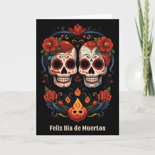🌹 Erinnerungsblooms: Dia de Muertos 🌹 Tribut Feiertagskarte (Vorderseite)