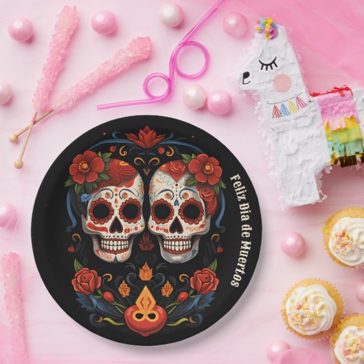 🌹 Erinnerungsblooms: Dia de Muertos 🌹 Tribut Pappteller (Party)