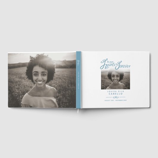 Erinnerungsbuch behalten in unserem Herzen weiß bl Gästebuch (Voll)