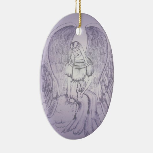 Erinnerungsengel Keramik Ornament (Rechts)