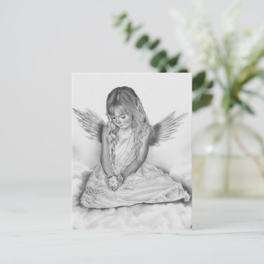 ErinnerungsEngelmädchen Postkarte (Stehend Vorderseite)