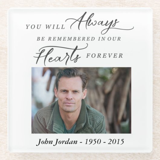 Erinnerungserinnerung Foto Untersetzer (Vorderseite)