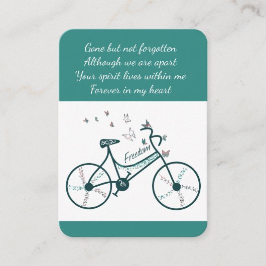 Erinnerungsfeier Lebensradtouren Schmetterlinge Visitenkarte (Vorderseite)