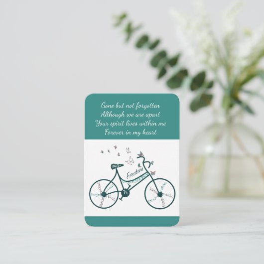 Erinnerungsfeier Lebensradtouren Schmetterlinge Visitenkarte (Stehend Vorderseite)