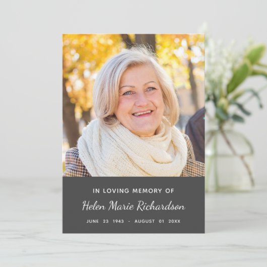 ErinnerungsFoto-Beileid-Beileid danken Ihnen Dankeskarte (Stehend Vorderseite)