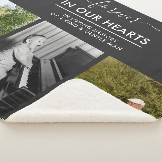 Erinnerungsfoto Collage Forever in Hearts Gray Sherpadecke (3/4)