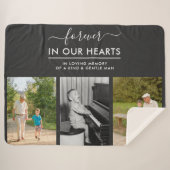 Erinnerungsfoto Collage Forever in Hearts Gray Sherpadecke (Vorderseite (Horizontal))