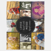 Erinnerungsfoto Collage Loved Beyond Words Black Fleecedecke (Vorderseite)