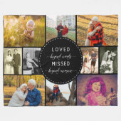 Erinnerungsfoto Collage Loved Beyond Words Black Fleecedecke (Vorderseite (Horizontal))