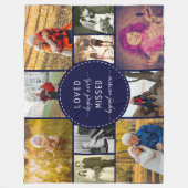 Erinnerungsfoto Collage Loved Beyond Words Blue Fleecedecke (Vorderseite)