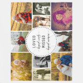 Erinnerungsfoto Collage Loved Beyond Words White Fleecedecke (Vorderseite)