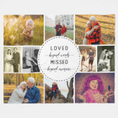 Erinnerungsfoto Collage Loved Beyond Words White Fleecedecke (Vorderseite (Horizontal))
