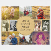 Erinnerungsfoto Collage Loved Jenseits von Worten Fleecedecke (Vorderseite (Horizontal))