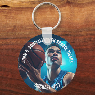 Erinnerungsfoto eines Basketballspielers der Obers Schlüsselanhänger