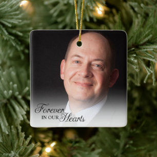 Erinnerungsfoto für immer in unseren Herzen Vater Keramikornament
