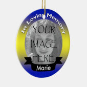ErinnerungsFoto-Verzierungs-Gelb u. Blau Keramikornament (Rechts)