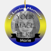 ErinnerungsFoto-Verzierungs-Gelb u. Blau Keramikornament (Hinten)