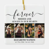 ErinnerungsfotoCollage | Für immer in unserem Herz Keramikornament (Vorderseite)