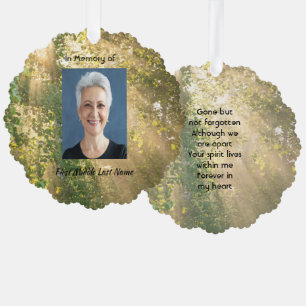 Erinnerungsgabe Memorial Sonnenschein Golden Fores Ornament Karte