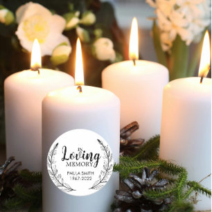 Erinnerungsgabe zur Beerdigung, liebevolles Andenk Runder Aufkleber