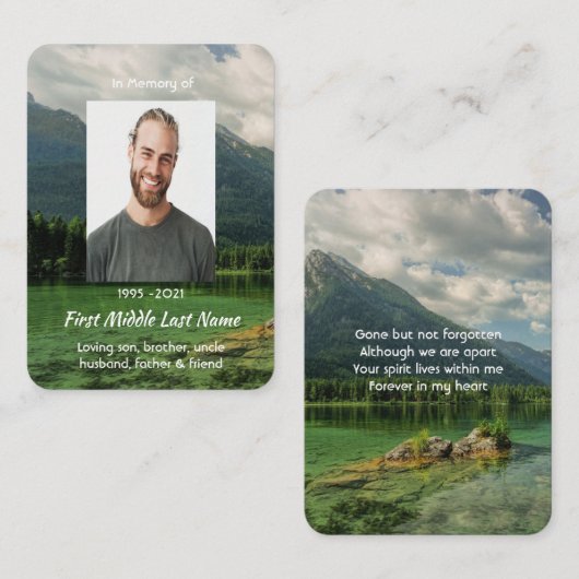 Erinnerungsgeschenk Bergsee Landschaft  Visitenkarte (Vorne/Hinten)