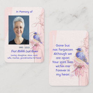 Erinnerungsgeschenk  Blaue Vogel Garten  Visitenkarte
