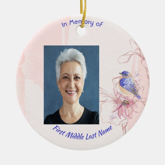 Erinnerungsgeschenk Blauevogelgarten Keramik Ornament (Vorne)