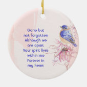 Erinnerungsgeschenk Blauevogelgarten Keramik Ornament (Hinten)