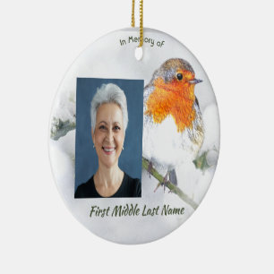 Erinnerungsgeschenk Englischer Rotkehlchen-Vogel Keramik Ornament