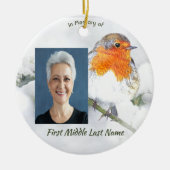 Erinnerungsgeschenk Englischer Rotkehlchen-Vogel Keramik Ornament (Vorne)