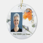 Erinnerungsgeschenk Englischer Rotkehlchen-Vogel Keramik Ornament (Links)