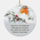 Erinnerungsgeschenk Englischer Rotkehlchen-Vogel Keramik Ornament (Hinten)
