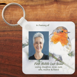 Erinnerungsgeschenk Englischer Rotkehlchen-Vogel Schlüsselanhänger